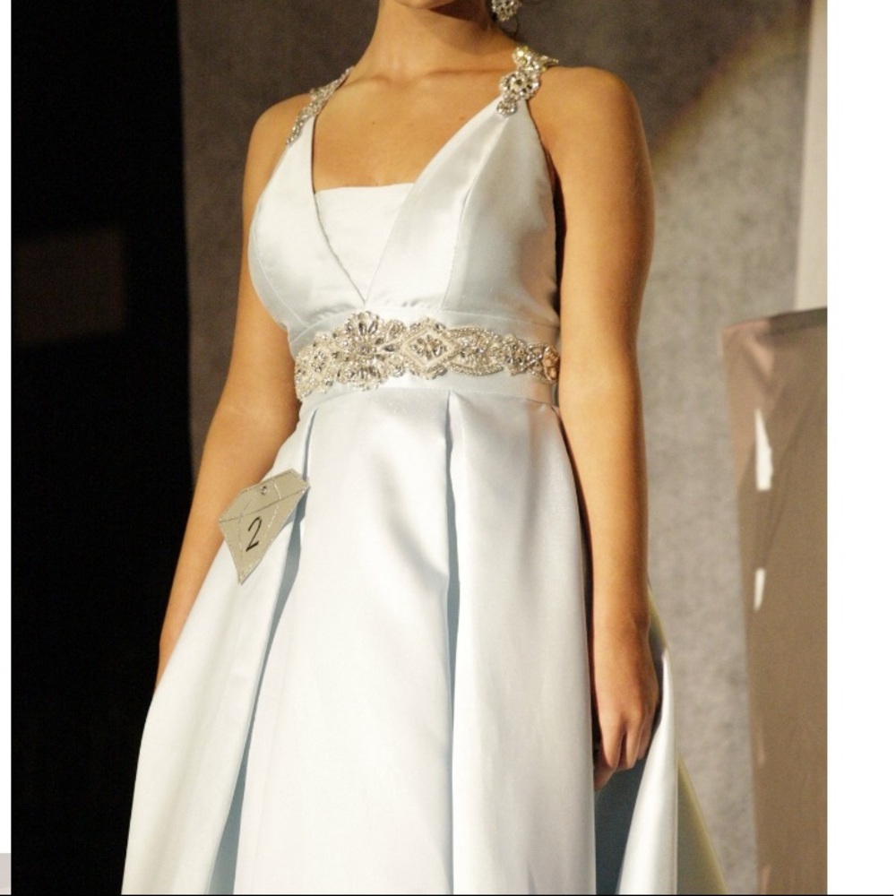 Cinderella blue teen pageant ball gown